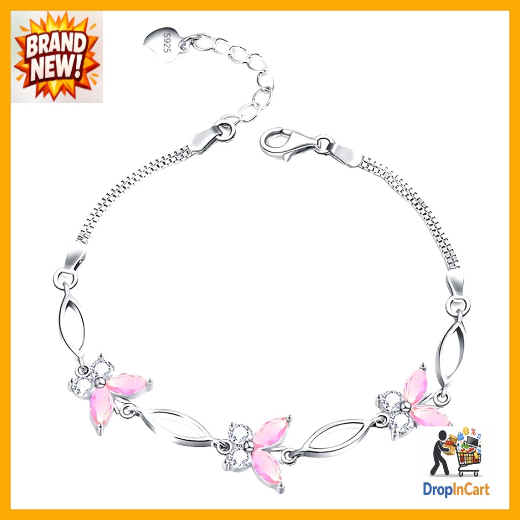 Sterling Silver Adjustable Butterfly Charm Bracelet Elegant Minimalist Jewelry